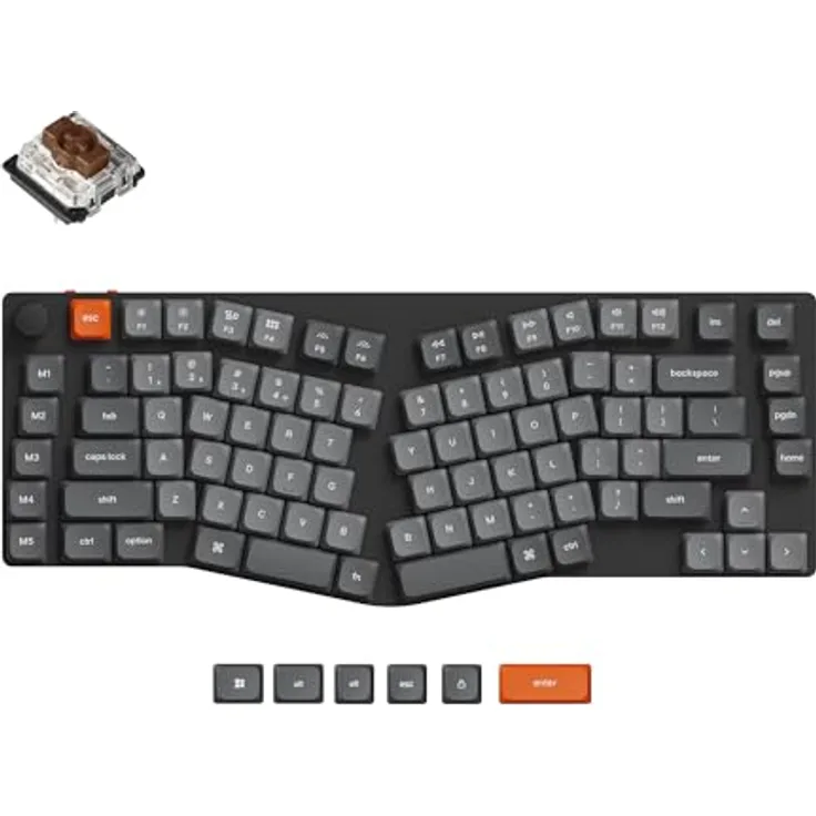 Keychron K15 MAX Custom Wireless Mechanische Tastatur 2.4 GHz/Bluetooth/USB-C, Hot-swap, RGB, QMK/VIA Programmierbare Makros, PBT Keycaps, Super Brown Switch, für Mac Windows