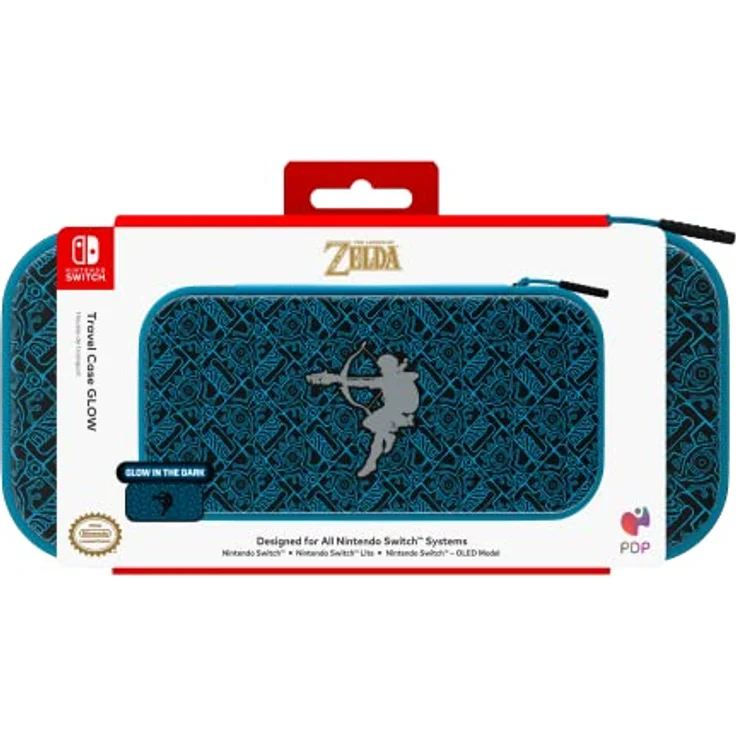 PDP Glow in the Dark: Link (Sheikah Shoot) - Tragetasche für Nintendo Switch™, Nintendo Switch™ Lite und Nintendo Switch™ - OLED Model, mit integriertem Ständer und leuchtendem Design – Bild 4