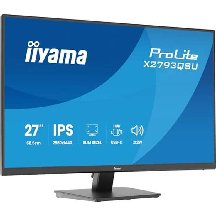 iiyama Prolite X2793QSU-B1, 27" QHD IPS LED-Monitor mit HDMI, DP, USB2.0, Flicker-Free, schwarz – Bild 1