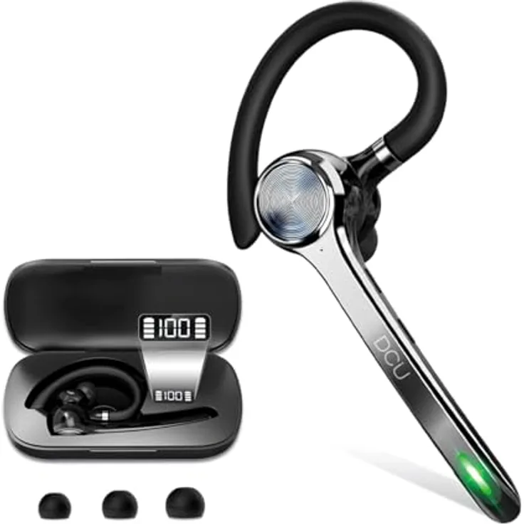 DCU TECNOLOGIC Action Pro, Kabelloses Mono Bluetooth 5.0 Headset mit Dual-Point-Konnektivität und Freisprechfunktion