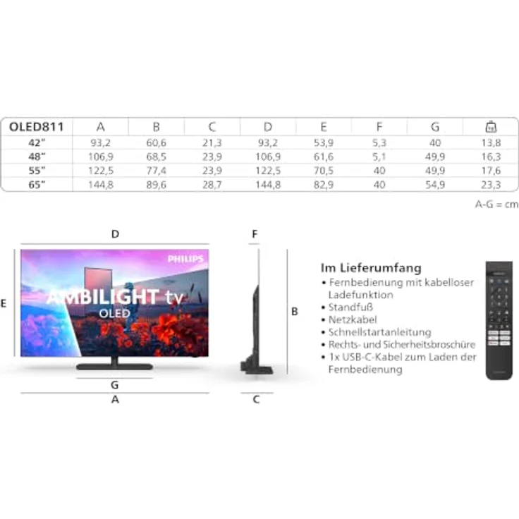 PHILIPS Ambilight TV 55OLED811/12, 55 Zoll 4K OLED Smart TV mit Dolby Atmos und P5 KI-Engine – Bild 4
