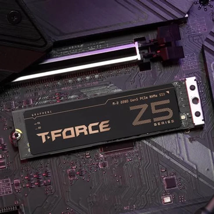 TEAMGROUP T-Force Z540 2TB DRAM SLC Cache 3D TLC NAND NVMe Phison E26 PCIe Gen5x4 M.2 2280 Gaming SSD mit ultradünnem Graphen Heat Spreader Lesen/Schreiben 12400/11800 MB/s TM8FF1002T0C129 – Bild 3
