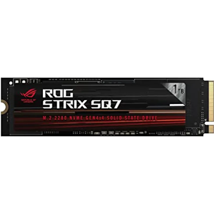 ASUS ROG Strix SQ7 Gen4 SSD 1TB (M.2 PCIe Gen 4 NVMe, 12-nm-E18-Controller, bis zu 7000 MB/s, kompatibel mit PC & Playtation 5, NSD-S1F10)