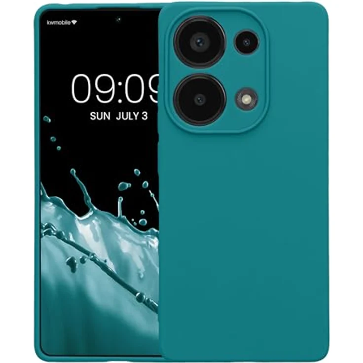 kwmobile Handyhülle kompatibel mit Xiaomi Redmi Note 13 Pro 4G, weiche Silikonhülle in petrol matt, rutschfest und reißfest mit präzisen Ausschnitten – Bild 5