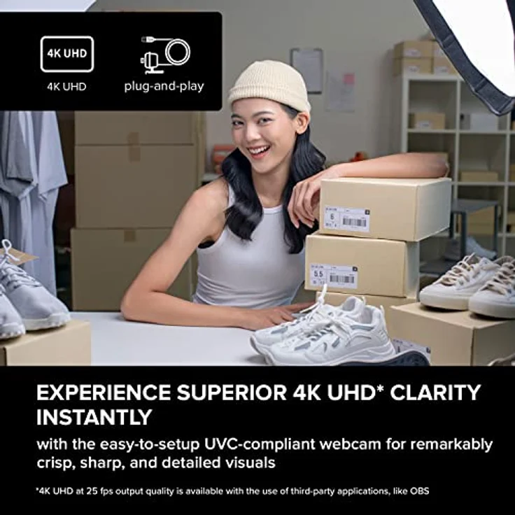 CREATIVE Live! Cam Sync 4K UHD USB Webcam mit Gegenlichtkompensation, bis 40 FPS, 95° Weitwinkelobjektiv, Sichtschutzobjektiv, integrierte Mikrofone, Plug & Play für PC und Mac – Bild 2