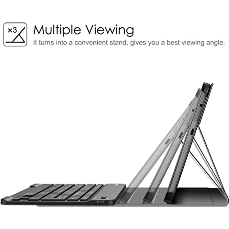 Fintie Tastatur Hülle für Lenovo Tab M10 (3rd Gen) 10,1 Zoll 2022 TB328, Slim Schutzhülle mit abnehmbarer Deutscher QWERTZ Bluetooth Tastatur, Schwarz – Bild 5