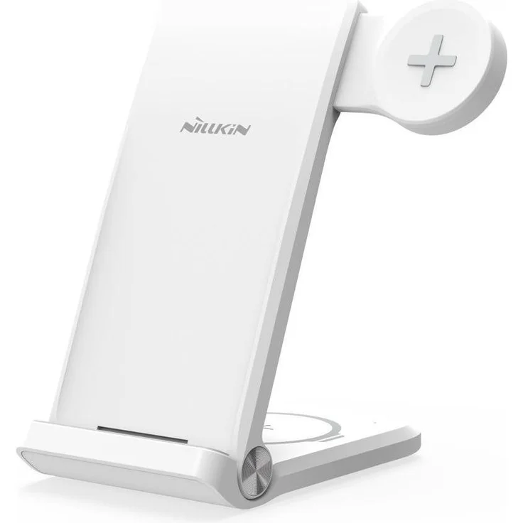 NoName Nillkin PowerTrio 3v1 Wireless Charger, Ladehalter für Samsung Watch, Telefon und kabellose Kopfhörer, 15W, Weiss