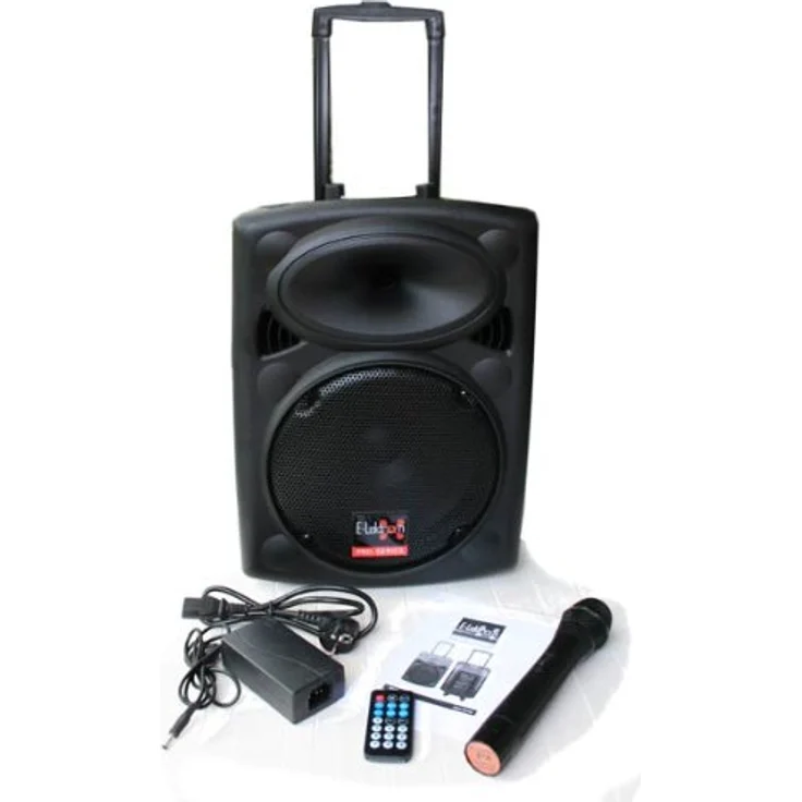 E-Lektron EL25-M 500W Mobile PA Soundanlage Akku-MP3-USB-Bluetooth inkl. Funkmikrofon Soundsystem, schwarz – Bild 10