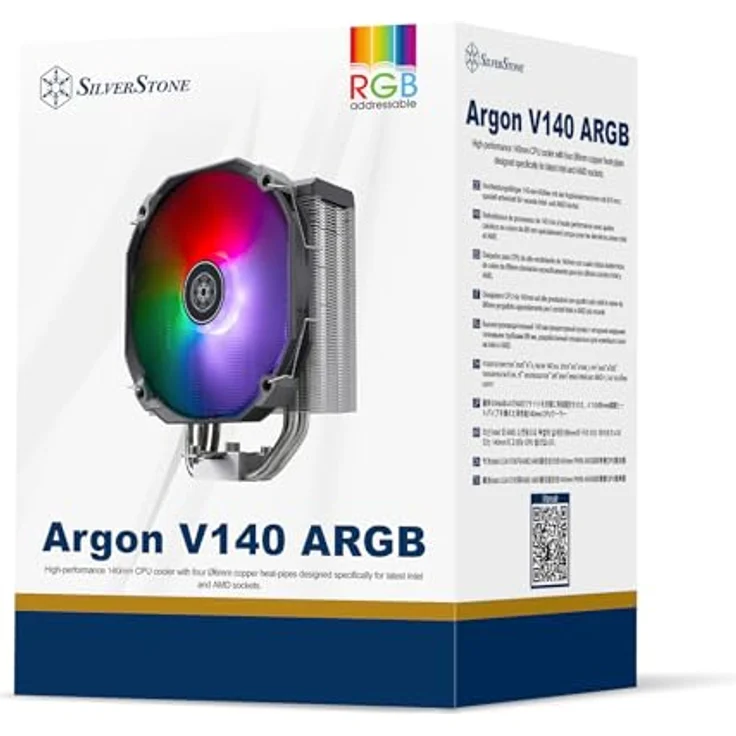 Silverstone SST-ARV140-ARGB CPU Cooler mit 6x4 Heatpipes, 140 mm, für Intel und AMD, Schwarz – Bild 9