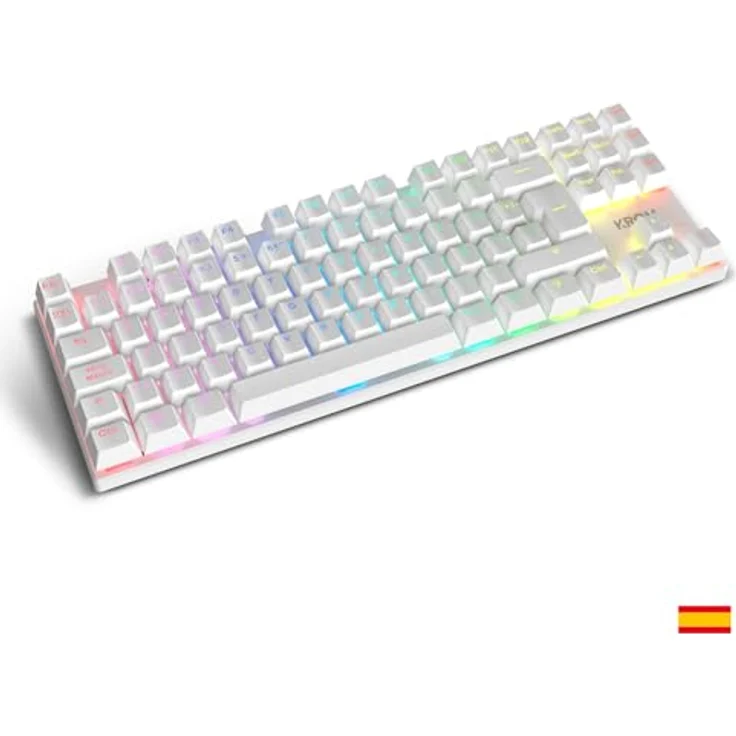 Krom NXKROMKLASS, Kabelgebundene USB-Tastatur mit mechanischen Switches, QWERTY-Layout, LED-Beleuchtung, Weiß – Bild 2