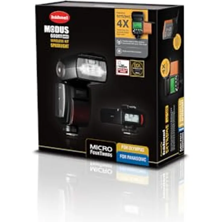 Hähnel Modus 600RT MK II Drahtlos-Kit für Micro Four Thirds - TTL, Manuell & Multi-Modi - Schnellverschluss-Blitzschuh - 2.4GHz Funkempfänger & -sender - Extrem-Li-Ion-Akku - Schwarz