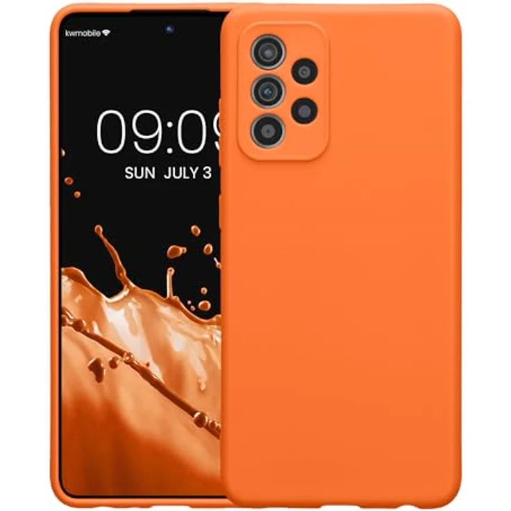 kwmobile Handyhülle für Samsung Galaxy A52 / A52 5G / A52s 5G - Flexibles Silikon Case in Fruity Orange, rutschfest und stoßabsorbierend – Bild 5