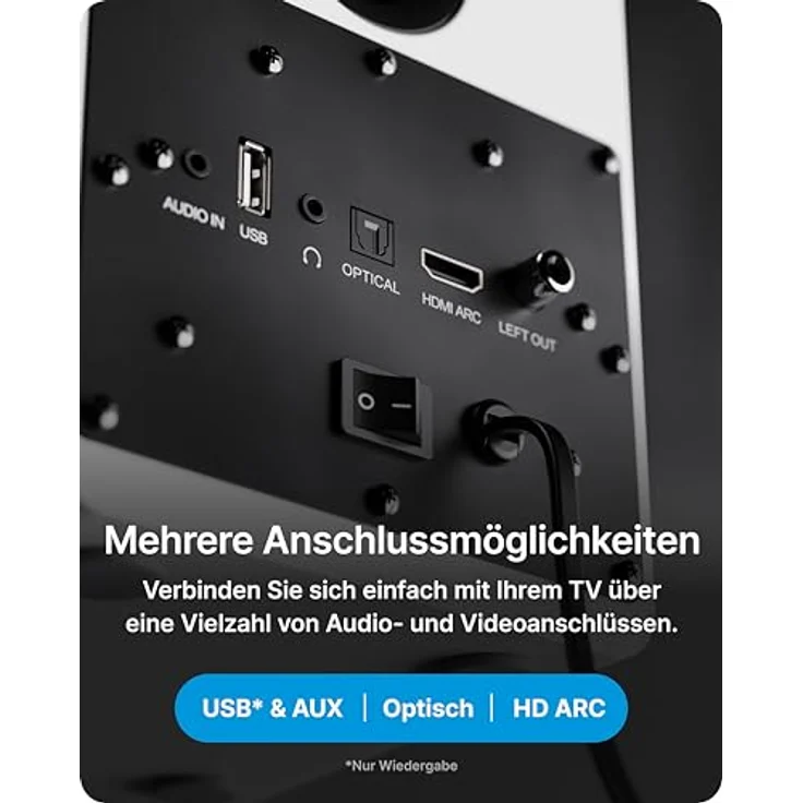 MAJORITY D50X Aktivlautsprecher, 60W 2.0 Bluetooth 5.3 Regallautsprecher mit HDMI ARC und Kohlefaser-Lautsprecherchassis, Weiß – Bild 3