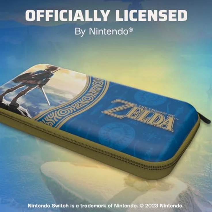 PDP Travel Case - Hyrule Blue - Reiseetui für Nintendo Switch, Switch Lite und OLED mit integriertem Ständer und abnehmbarem Handgelenkband – Bild 6