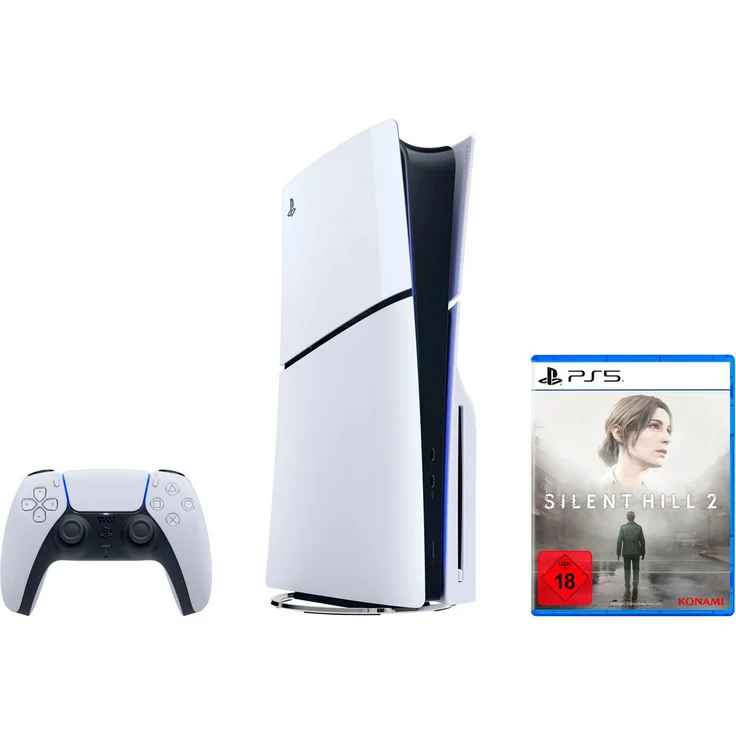 PlayStation 5 PS5 Disk Edition (Slim), leistungsstarke Konsole mit Silent Hill 2 Spiel