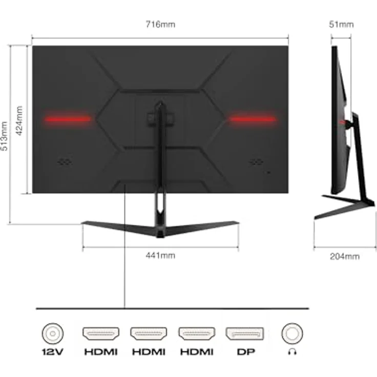 JapanNext JN-IPS315UHDR 31,5 Zoll IPS 4K UHD Monitor | HDR-Technologie, Neigungsverstellung, integrierte Lautsprecher, VESA-kompatibel, sRGB 100%, G-Sync/FreeSync, 2 Jahre Garantie – Bild 2