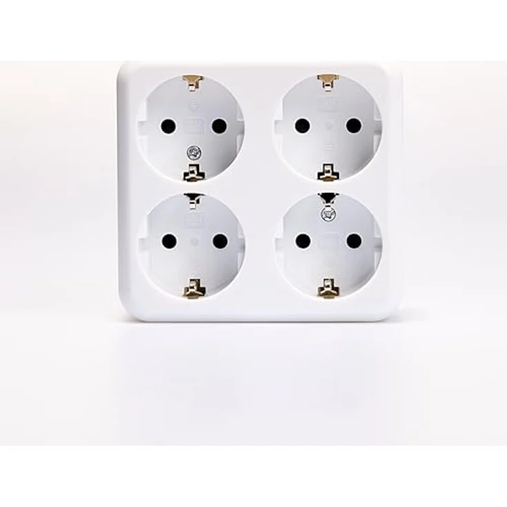 McPower 4-fach Aufputz Steckdose | Finery | AP 250V/16A mit Einsteckschutz, weiß – Bild 1