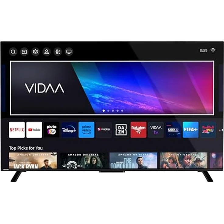 Toshiba QLED TV 65QV2363DA, 65 Zoll 4K UHD Smart TV mit HDR, Triple-Tuner und VIDAA, Schwarz – Bild 2