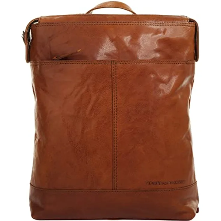 Spikes & Sparrow Laptoptasche aus echtem Leder, gepolstertes Notebookfach, beige