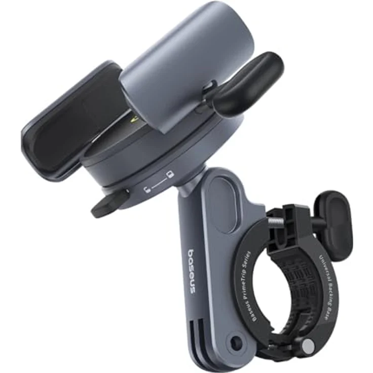 Baseus PrimeTrip Series, Smartphone Halterung für Velotouren, Schwarz, mit N52 Neodym-Magneten und Schraubklemmverschluss, für Lenkstangen 20-35 mm und Smartphones 5,2"-7,2" – Bild 3