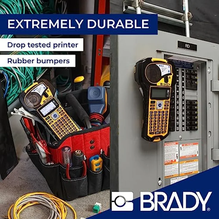 Brady M210 Etikettendrucker, mobiles Beschriftungsgerät mit Thermodirekt-Technologie, 19,05 mm Druckbreite, Schwarz/Gelb – Bild 5