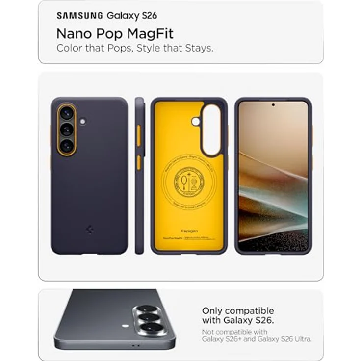 Spigen Nano Pop MagFit Hülle für Samsung Galaxy S26, Zweifarbiges Design, Stylisch Dünn, Staubfrei, Kompatibel mit MagSafe - Blueberry Navy – Bild 3