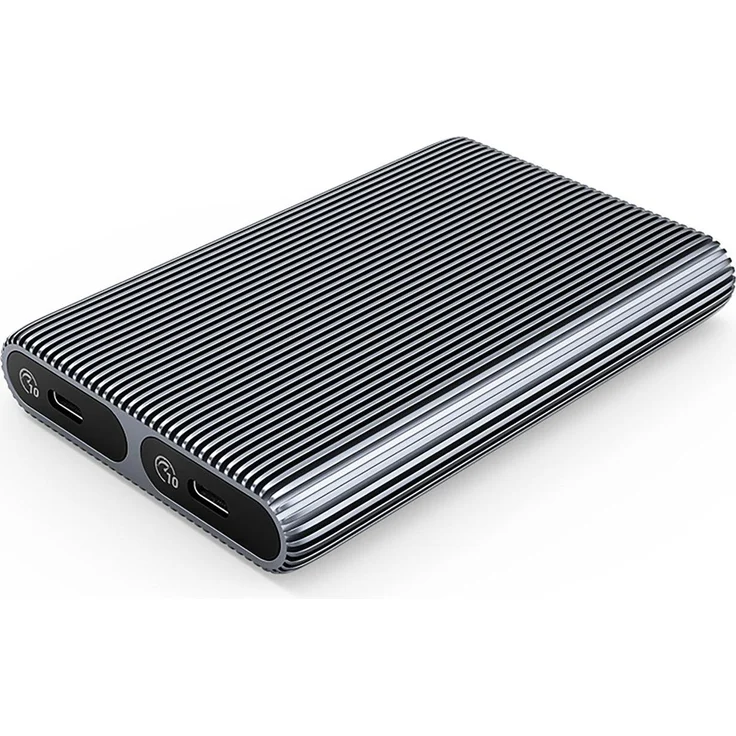 Orico AM2C3-2N, Dual M.2 NVMe Festplattengehäuse, Grau, USB-C 3.2 bis 10 Gb/s, Aluminiumlegierung, bis zu 4 TB