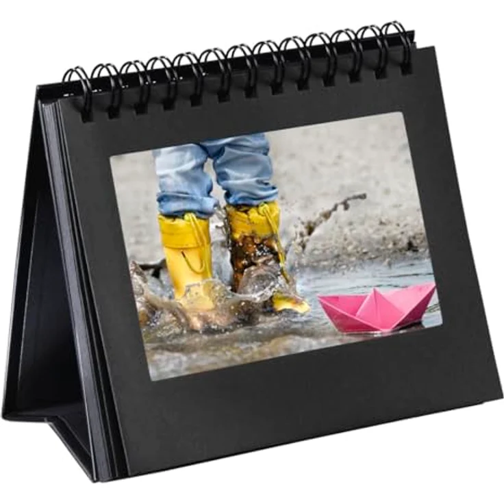 Hama Spiralbuch-Aufsteller (für 12 Bilder im Format bis 18,3x16,5 cm, mit Sprüchestickern zum Aufkleben) schwarz – Bild 2