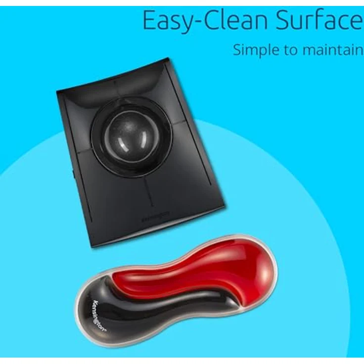 Kensington Slim Duo Gel Maus und Trackball Handgelenkstütze, ergonomisches Mauspad mit Gelkissen, Schwarz Rot, 192 x 72 x 22 mm – Bild 5