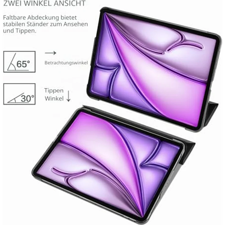ProCase Hülle für iPad Air 11 Zoll (M4/M3/M2) & 10,9 Zoll (4./5. Gen) - Schwarz, mit automatischem Sleep/Wake und Apple Pencil Unterstützung – Bild 5