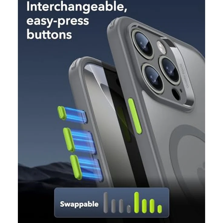ESR iPhone 16 Pro Max Hülle (4 in 1) Set, Transparente Matte Hülle mit Displayschutzfolie, MagSafe-kompatibel, Militärnorm Schutz, Mattiertes Grau – Bild 5