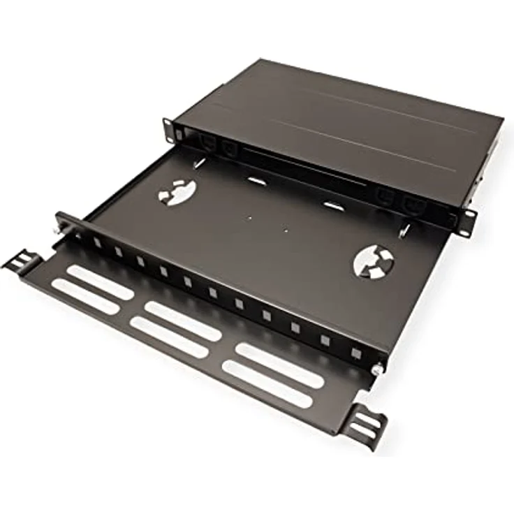 Roline 21.17.0350 LWL-Patchpanel 483mm (19"), ausziehbar, für bis zu 12 SC-Simplex oder LC-Duplex Kupplungen, Stahlblech schwarz – Bild 7