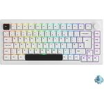 Akko 5075B Plus Mechanische Gaming Tastatur, Britisches Layout, 84 Keys Gasket Keyboard mit Programmierbare Drehknopf, Swappable Taktile Switch, Cherry PBT Keycap (Black on White)