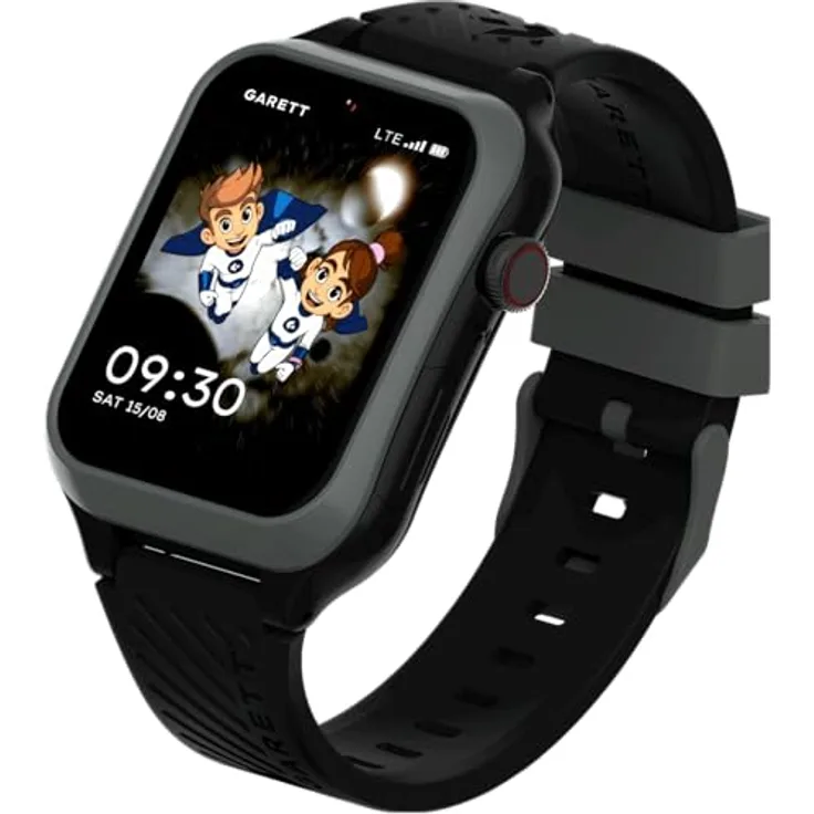 Garett Children's ESSA 2 AI 4G Smartwatch, schwarz, für Kinder mit 4G Unterstützung
