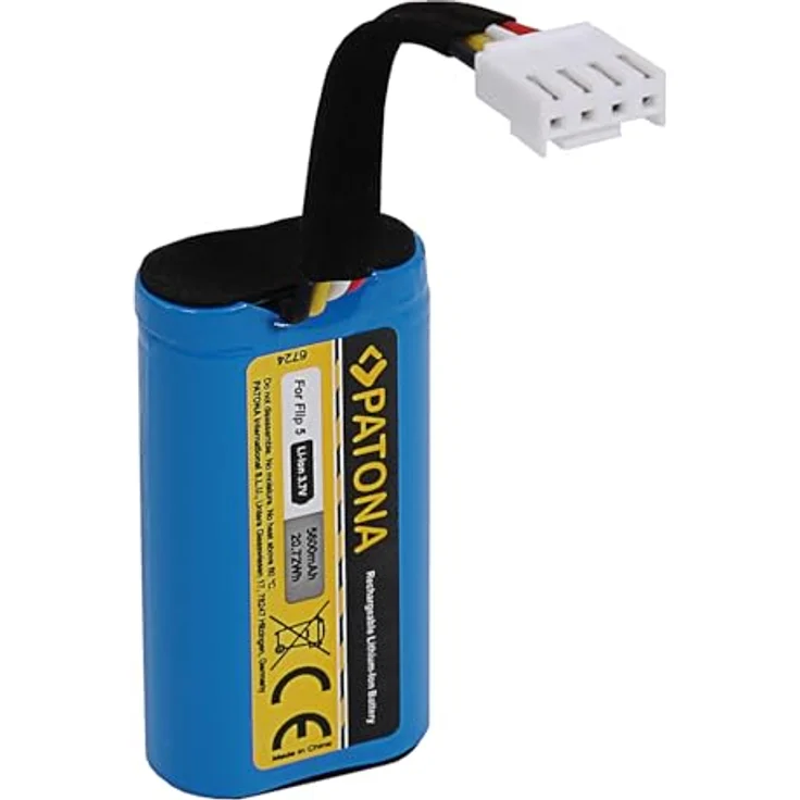PATONA Ersatzakku für JBL 088796 088772 088789, 5600mAh 3,7V Li-Ion, kompatibel mit JBL Flip-5 Bluetooth Lautsprecher, Überladungs- und Kurzschlussschutz – Bild 2