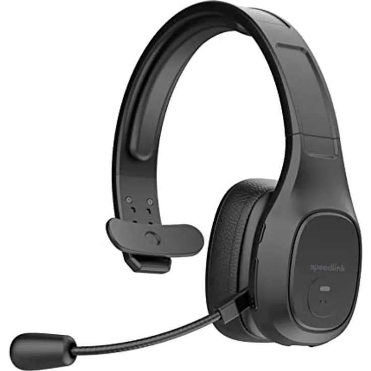 SPEEDLINK SONA Bluetooth Headset – Mono Headset mit Mikrofon und Noise-Cancelling, für Büro und Homeoffice, Anschluss kabellos Bluetooth oder USB-Kabel, schwarz, 190 x 140 x 170 Millimeter (B x T x H)