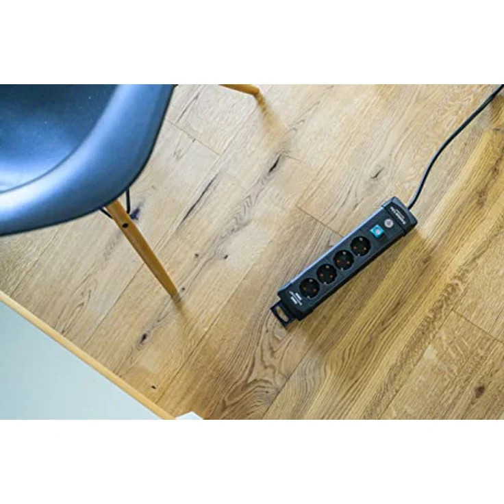Brennenstuhl Premium-Line, Steckdosenleiste 4-fach (Steckerleiste mit Schalter und 1,8m Kabel -45° Winkel der Schutzkontakt-Steckdosen, Made in Germany) schwarz – Bild 4
