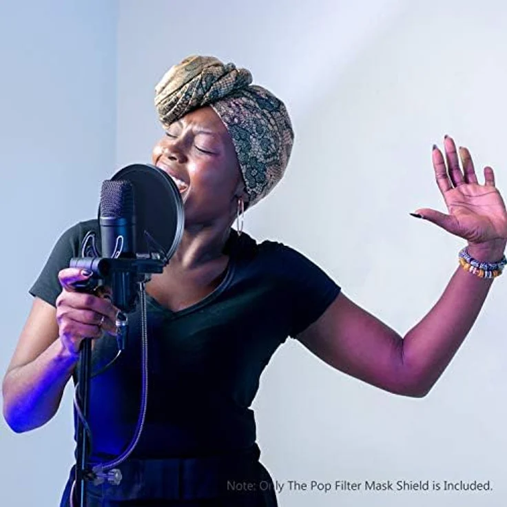 Neewer 40036394 NW(B-3) Popschutzmaske, 6 Zoll, rund, mit Halterung und Schwanenhals, schwarz – Bild 3