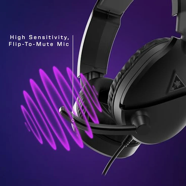 TURTLE BEACH RECON 70P, Over-ear Gaming Headset Schwarz, 40-mm-Lautsprecher, kompatibel mit PS5, Xbox und PC, hochempfindliches Mikrofon mit Stummschaltfunktion – Bild 3