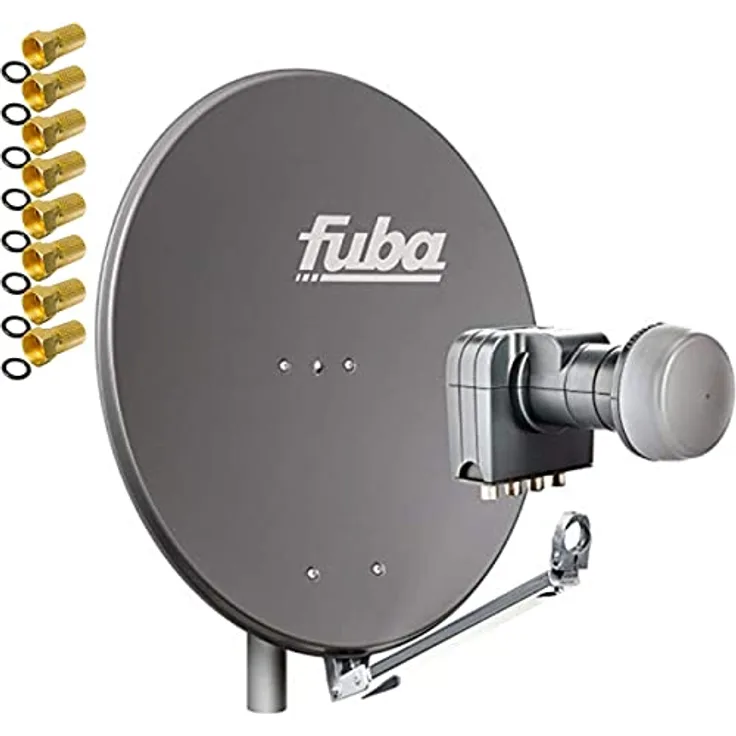 Fuba DAL 804 A, Satellitenanlage mit Quad LNB DEK 417 für 4 Teilnehmer, optimale Empfangsleistung, HDTV, 4K und 3D fähig