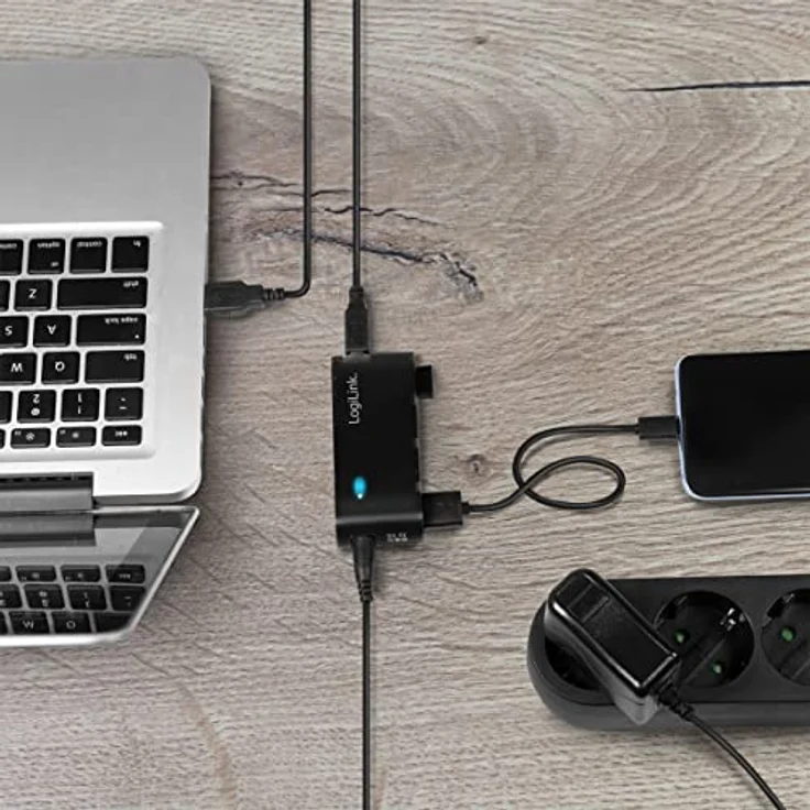 LogiLink 4-Port Hub USB 2.0 mit Netzteil, schwarz – Bild 3