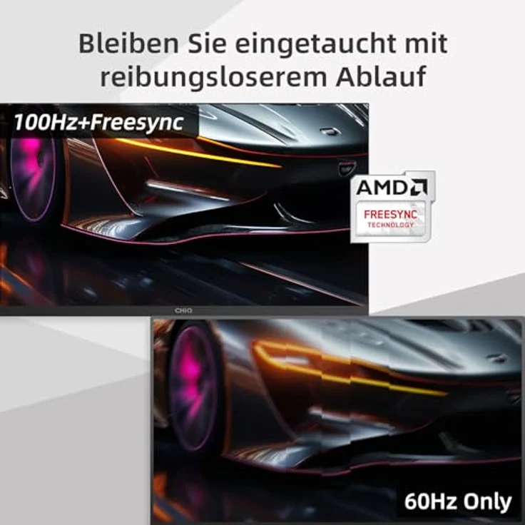 CHIQ 22F650 Monitor, 22 Zoll FHD (1920 x 1080), 100 Hz, Adaptive-Sync, 100% sRGB, HDMI, VGA, VESA, rahmenlos, ultradünn – Bild 4