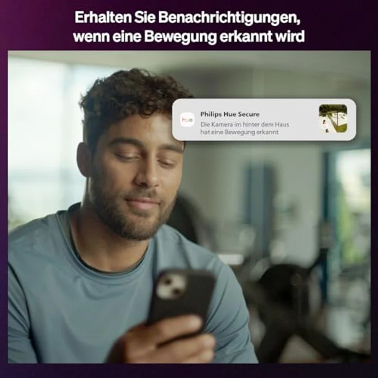 Philips Hue Secure, kabelgebundene Kamera mit 2K-Videoauflösung, Echtzeit-Sofortbenachrichtigungen, nahtloser Integration von Hue Lichtern, kontinuierlicher Stromversorgung, für Innen- und Außenbereich, schwarz – Bild 5