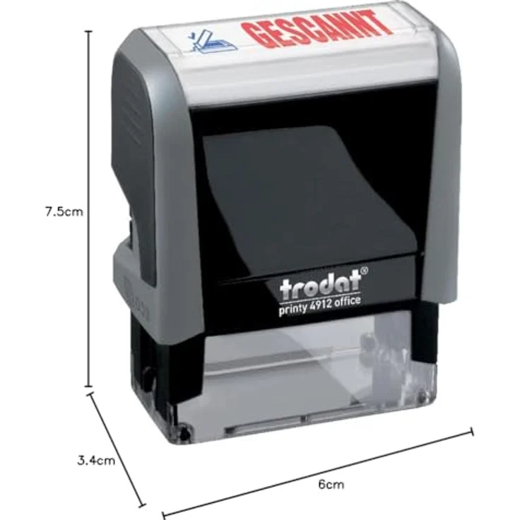 Trodat Stempel Office-Printy, 4912, Textstempel, mit Motiv und Text: Gescannt – Bild 9