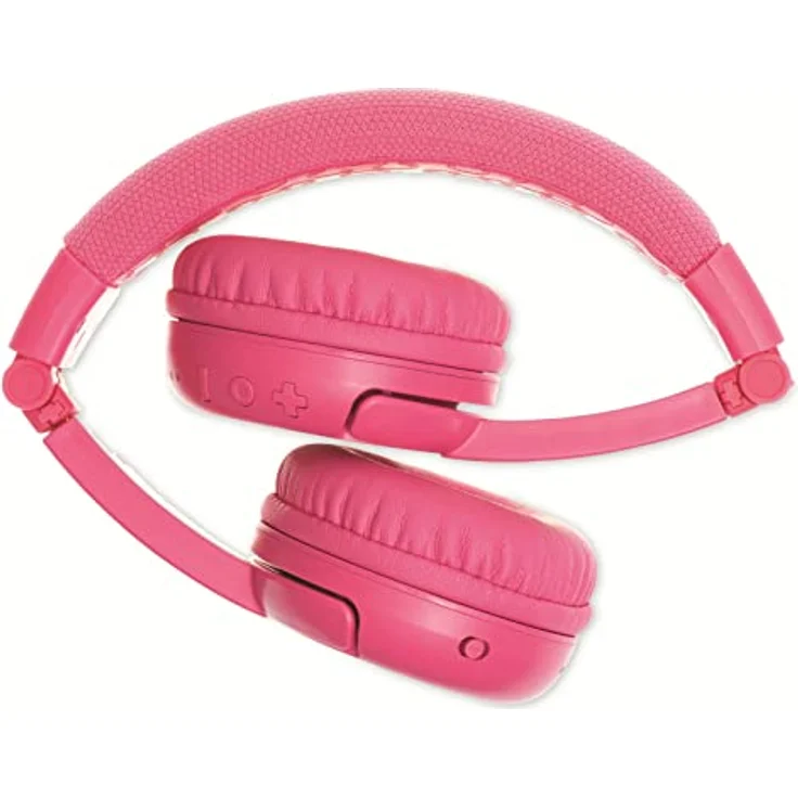 BuddyPhones Bluetooth, kabelgebunden Kinder On-Ear-Kopfhörer Lautstärkebegrenzung, Faltbar, Headset Pink – Bild 2