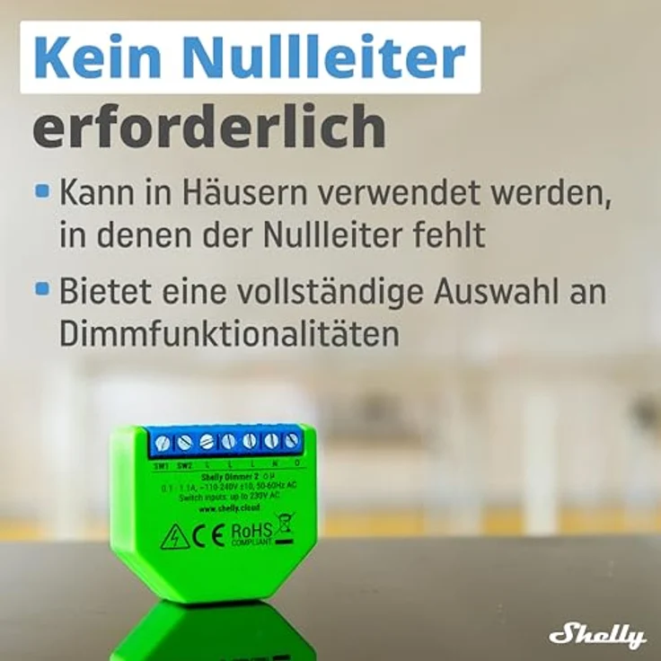 Allterco Robotics Shelly Dimmer 2, WLAN Dimmer mit Messfunktion, 2er Set – Bild 3