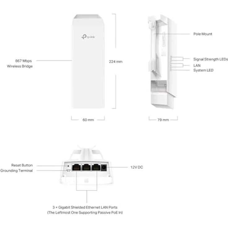 TP-Link EAP211-Bridge Kit LR AP, Access-Point mit 2xGbE, für Innen- und Außenbereich, drei Jahre Garantie – Bild 6