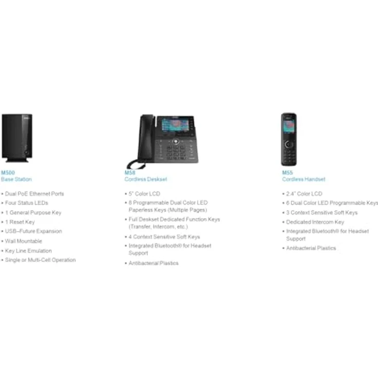 SNOM M58, Schnurloses DECT-Erweiterungstelefon mit Bluetooth, Rufnummernanzeige und beleuchteten Tasten – Bild 5