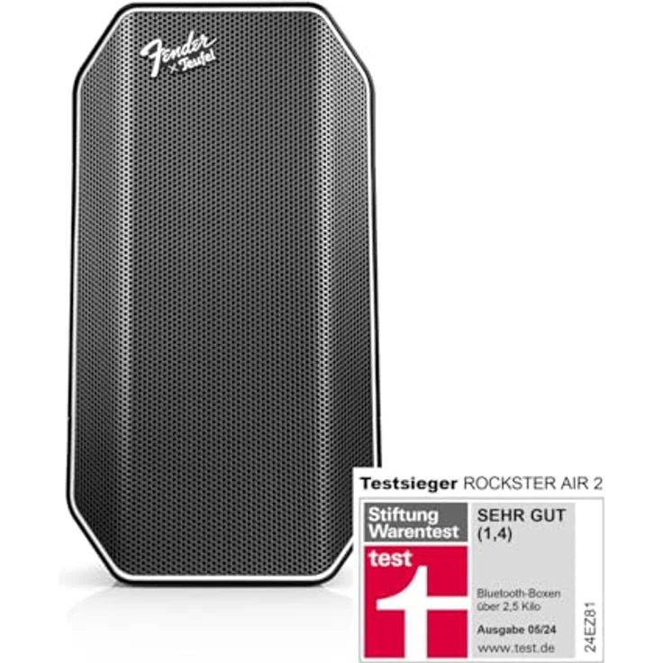 Teufel Fender x ROCKSTER AIR 2 - Großer Tragbarer Bluetooth Lautsprecher - Leistungsstarker Mobiler Party Speaker mit Langer Akkulaufzeit (58 h), Instrumentenanschlüsse, DJ, Mikro - Steel Black – Bild 2