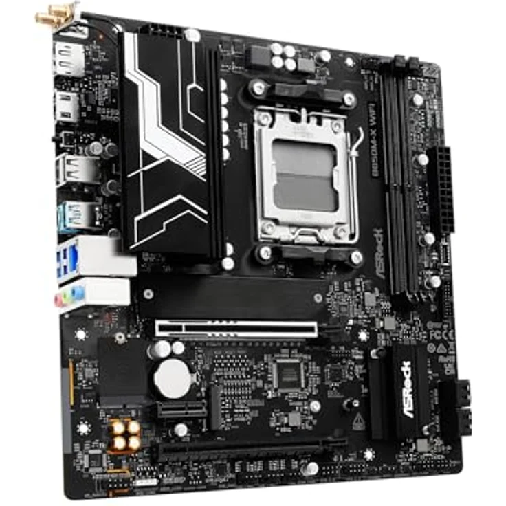 ASRock B850m-x Wifi R2, Micro-ATX Mainboard für AMD Ryzen, 128 GB DDR5-SDRAM, WLAN 6E, HDMI 2.1, Schwarz – Bild 4